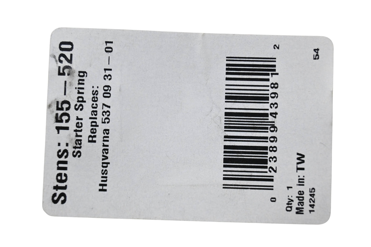 Stens 155-520, 537 09 31-01 Rockwood Starter Rewind Spring NOS
