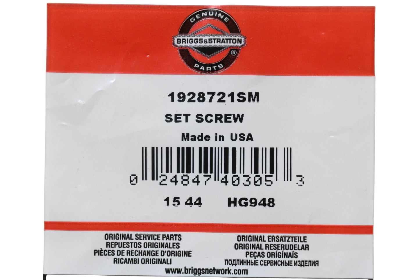 New OEM Briggs & Stratton 1928721SM Set Screw NOS