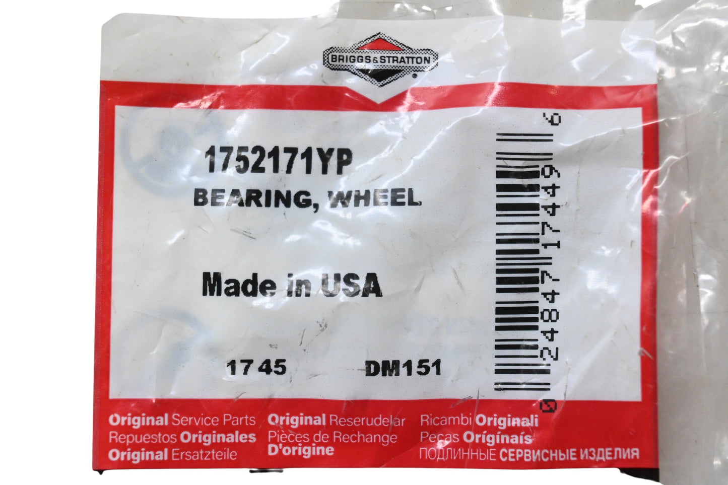 New OEM Briggs & Stratton 1752171YP Wheel Bearing NOS
