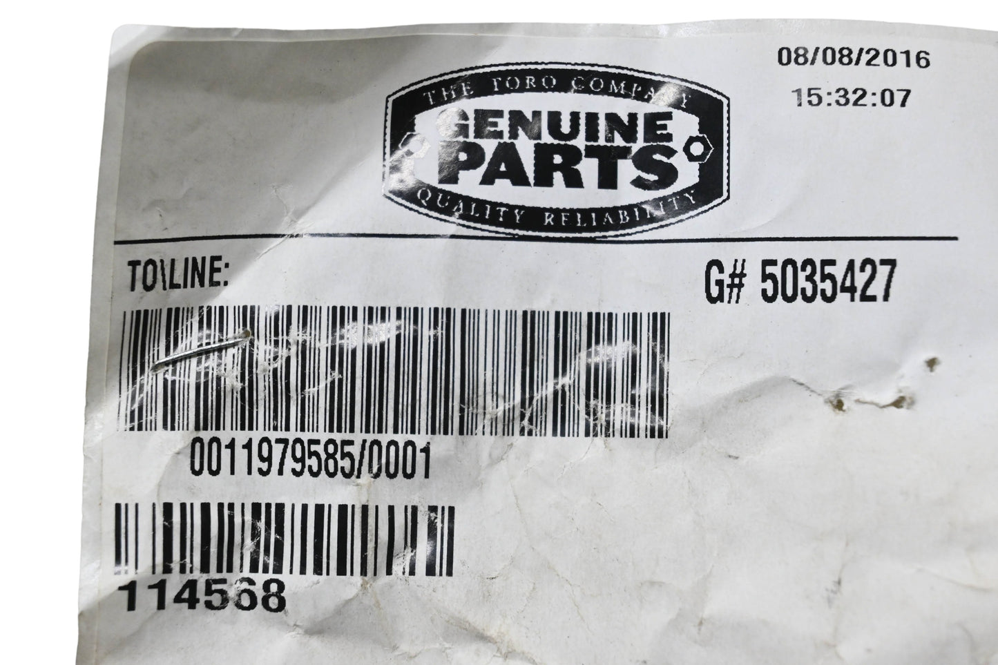 Toro 114568 Spindle Housing NOS