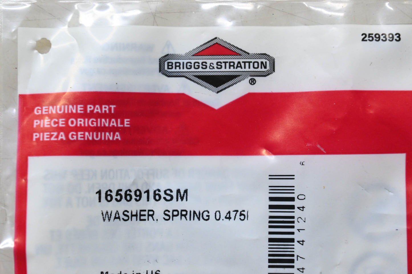New OEM Briggs & Stratton 1656916SM Spring Washer NOS