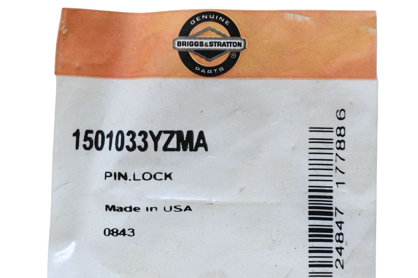 New OEM Briggs & Stratton 1501033YZMA Lock Pin NOS