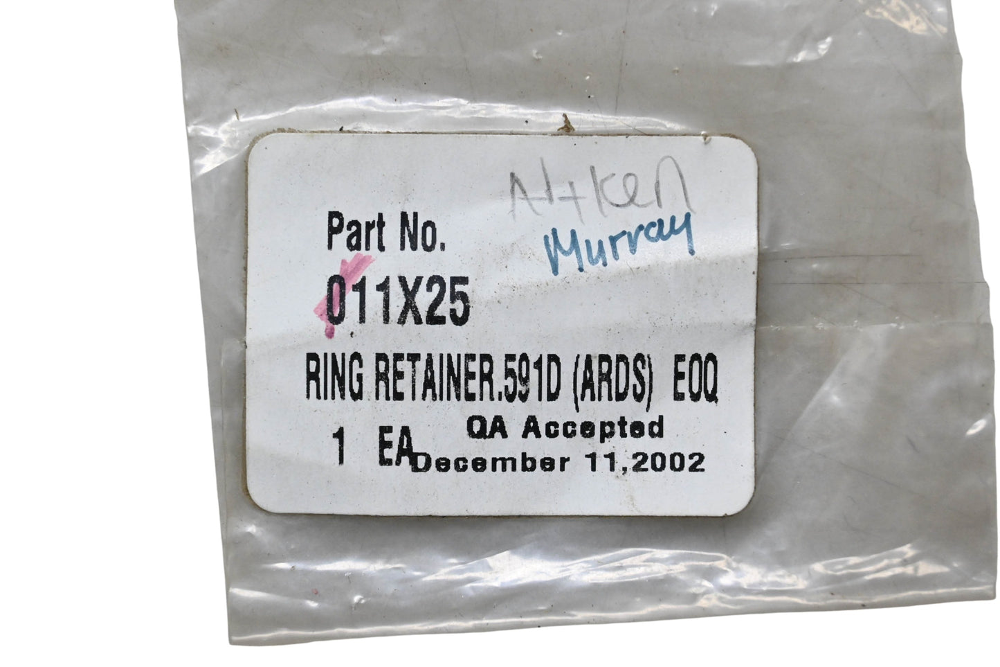 Murray 011X25 Retainer Ring NOS