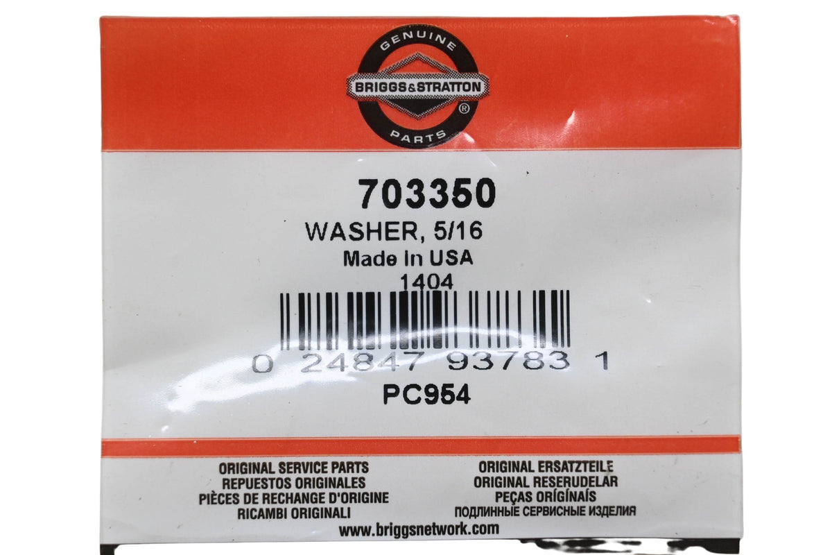 New OEM Briggs & Stratton 703350 Washers 5/16" Qty 2 NOS