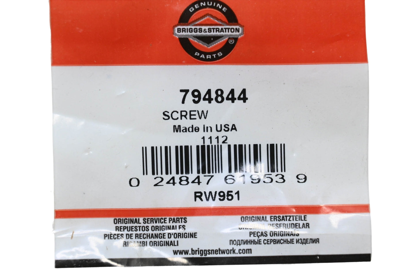 New OEM Briggs & Stratton 794844 Screw NOS