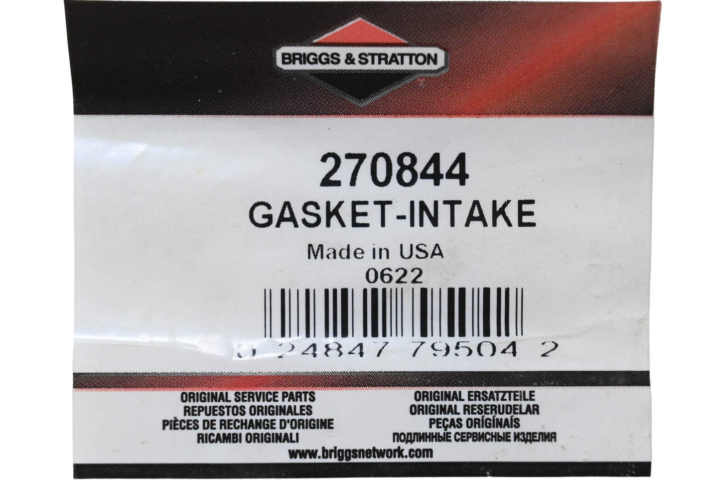 New OEM Briggs & Stratton 270844 Intake Gaskets Qty 2 NOS