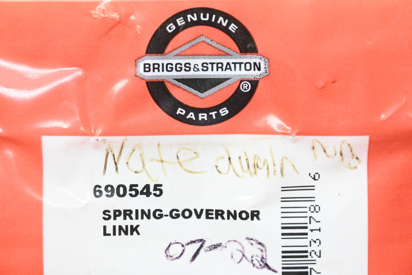 New OEM Briggs & Stratton 690545 Governor Link Spring NOS