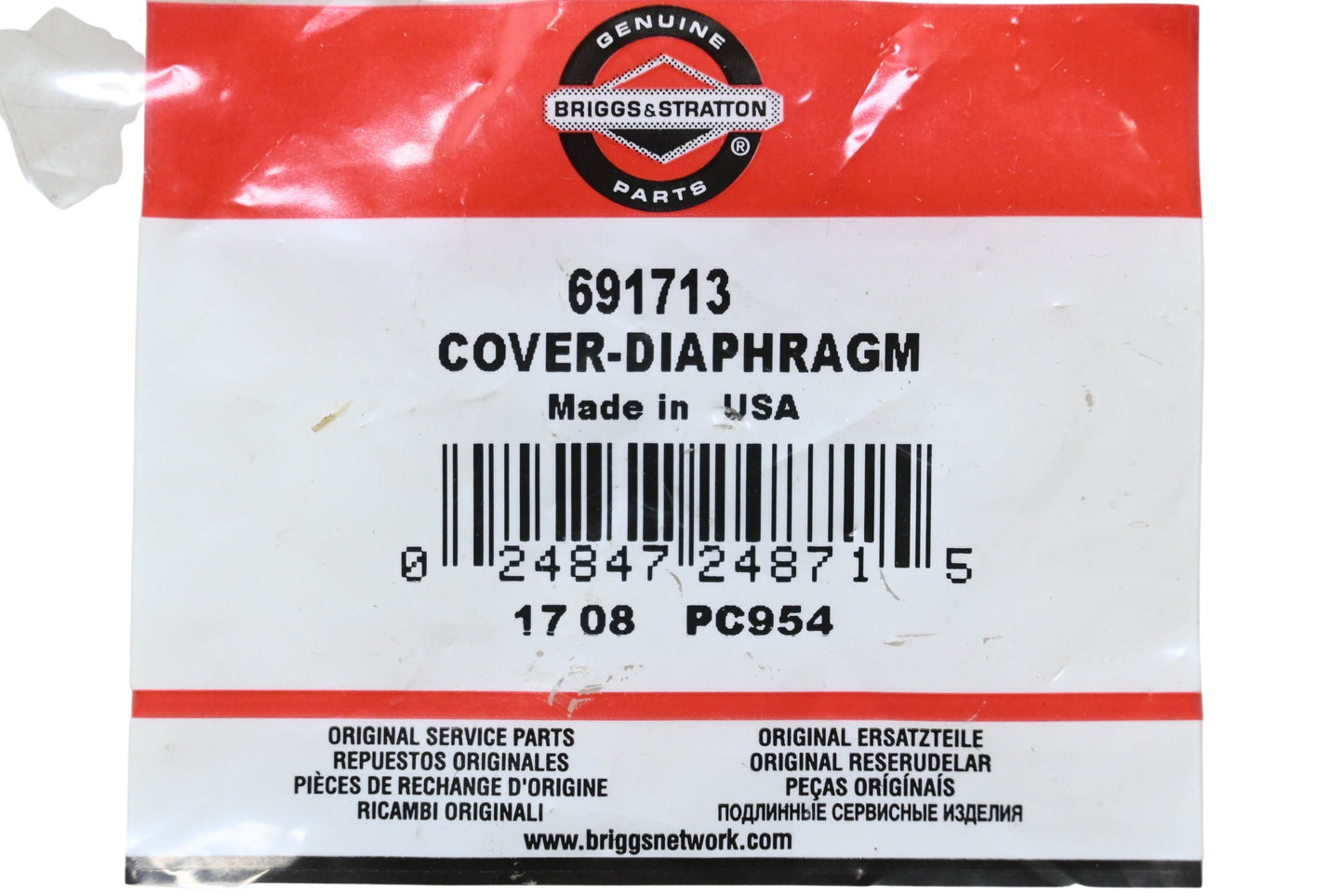 New OEM Briggs & Stratton 691713 Diaphragm Cover NOS