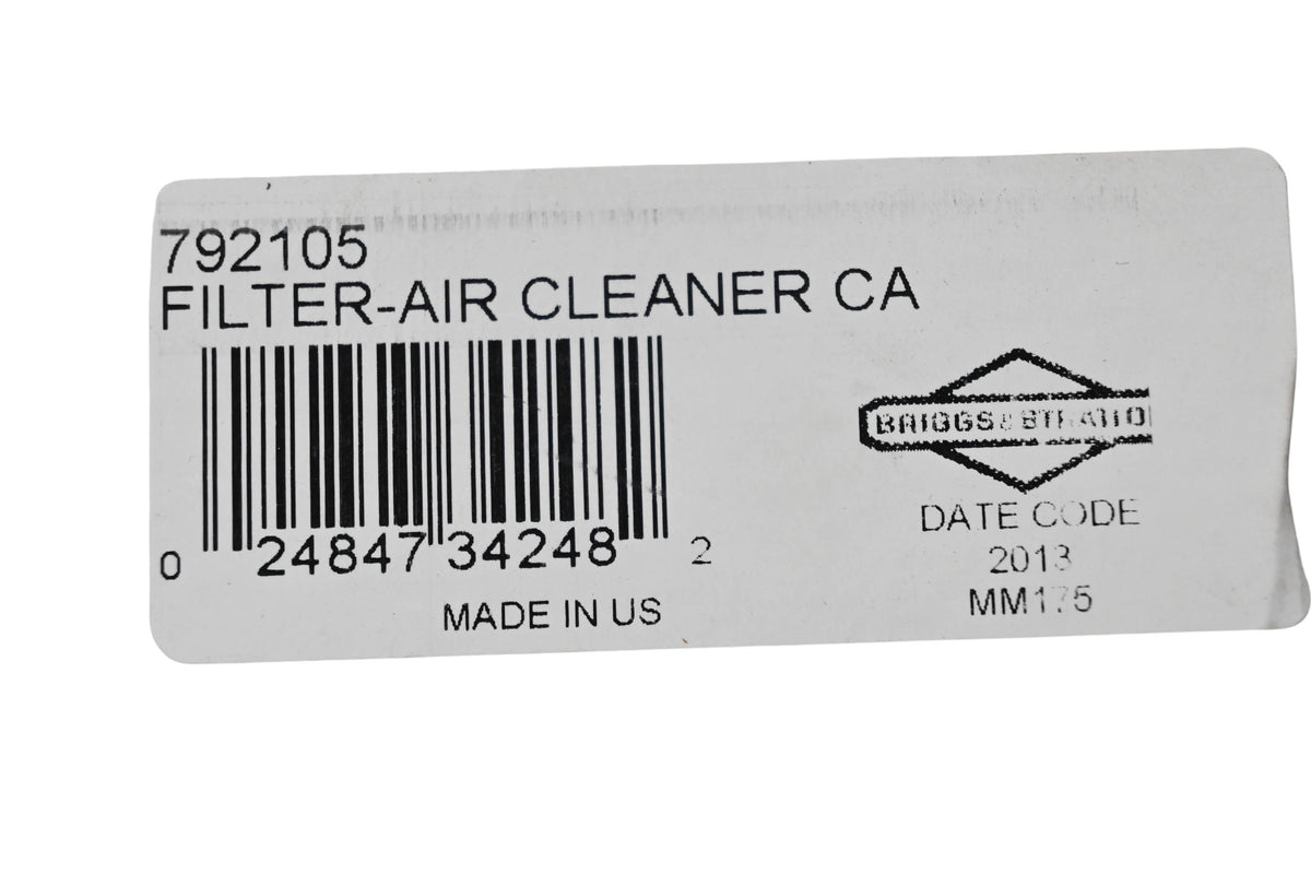 New OEM Briggs & Stratton 792105 Air Filter NOS