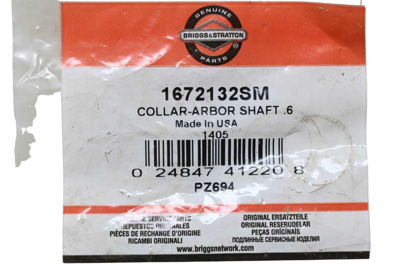 New OEM Briggs & Stratton 1672132SM Arbor Shaft Collar NOS