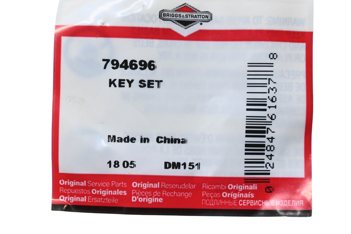 New OEM Briggs & Stratton 794696 Key NOS