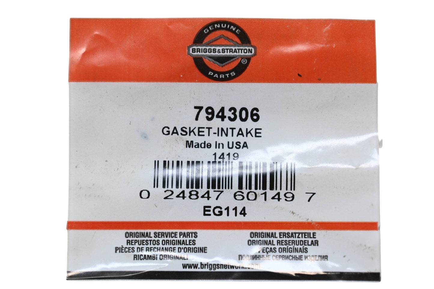 New OEM Briggs & Stratton 794306 Intake Gasket NOS