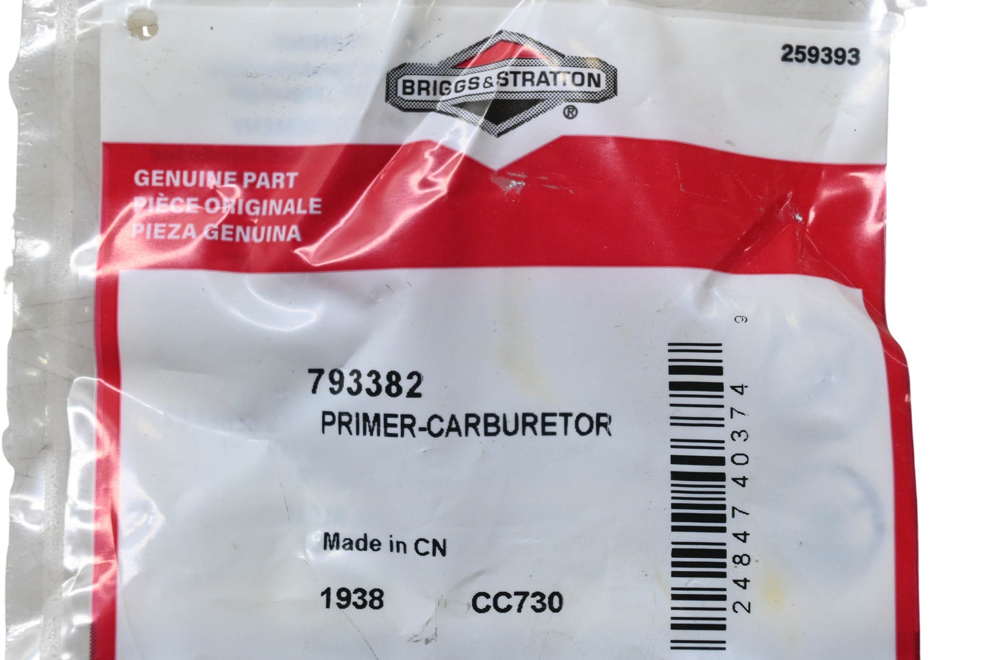 New OEM Briggs & Stratton 793382 Carburetor Primer NOS