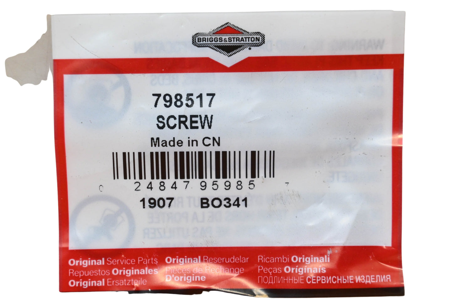 New OEM Briggs & Stratton 798517 Screws Qty 2 NOS