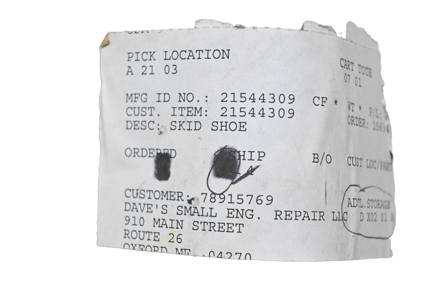 Ariens 21544309 Skid Shoe NOS