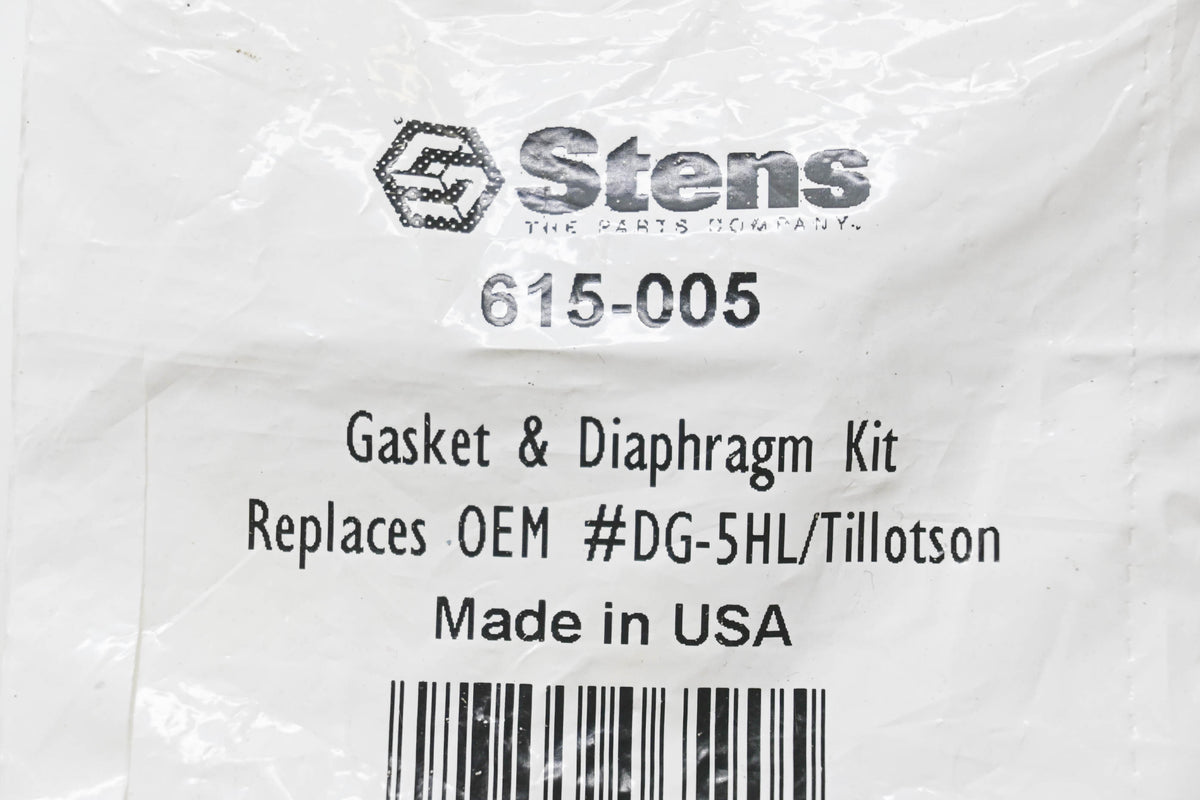 Stens 615-005, DG-5HL Gasket & Diaphragm Kit NOS