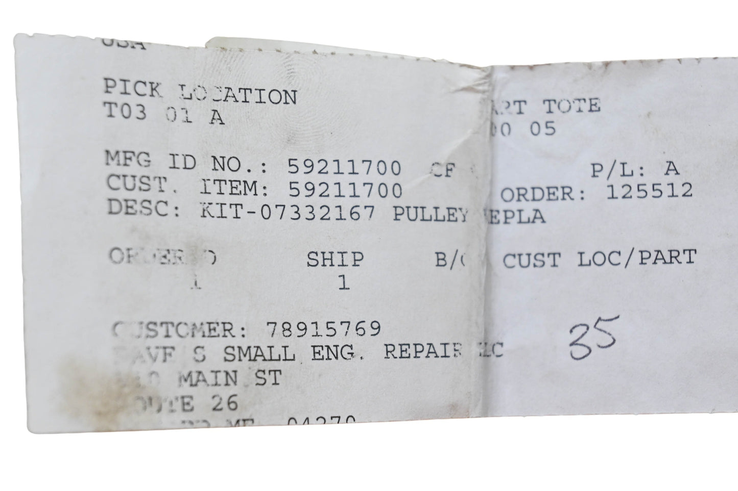 Ariens 59211700 Pulley Kit NOS
