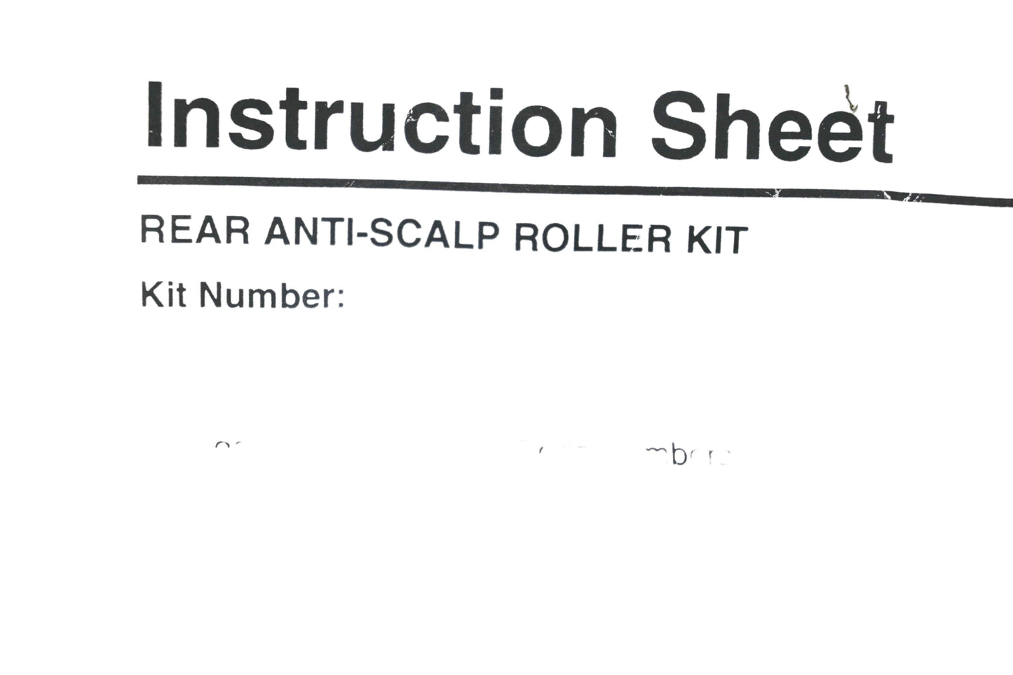 Ariens 59202700 Rear Anti-Scalp Roller Kit NOS