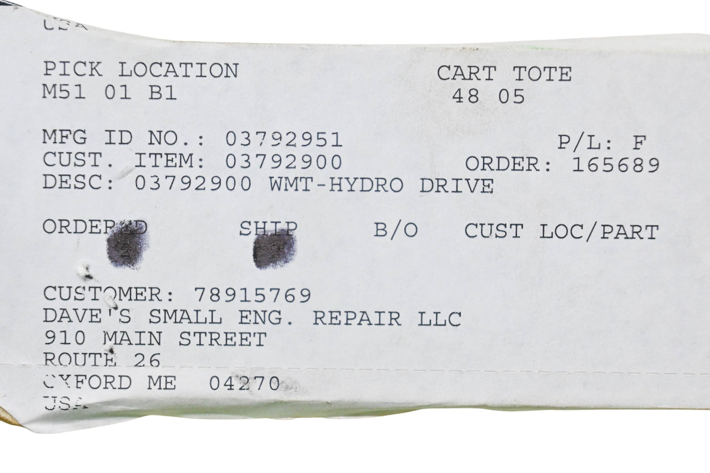Ariens 03792951, 03792900 Idler Arm NOS