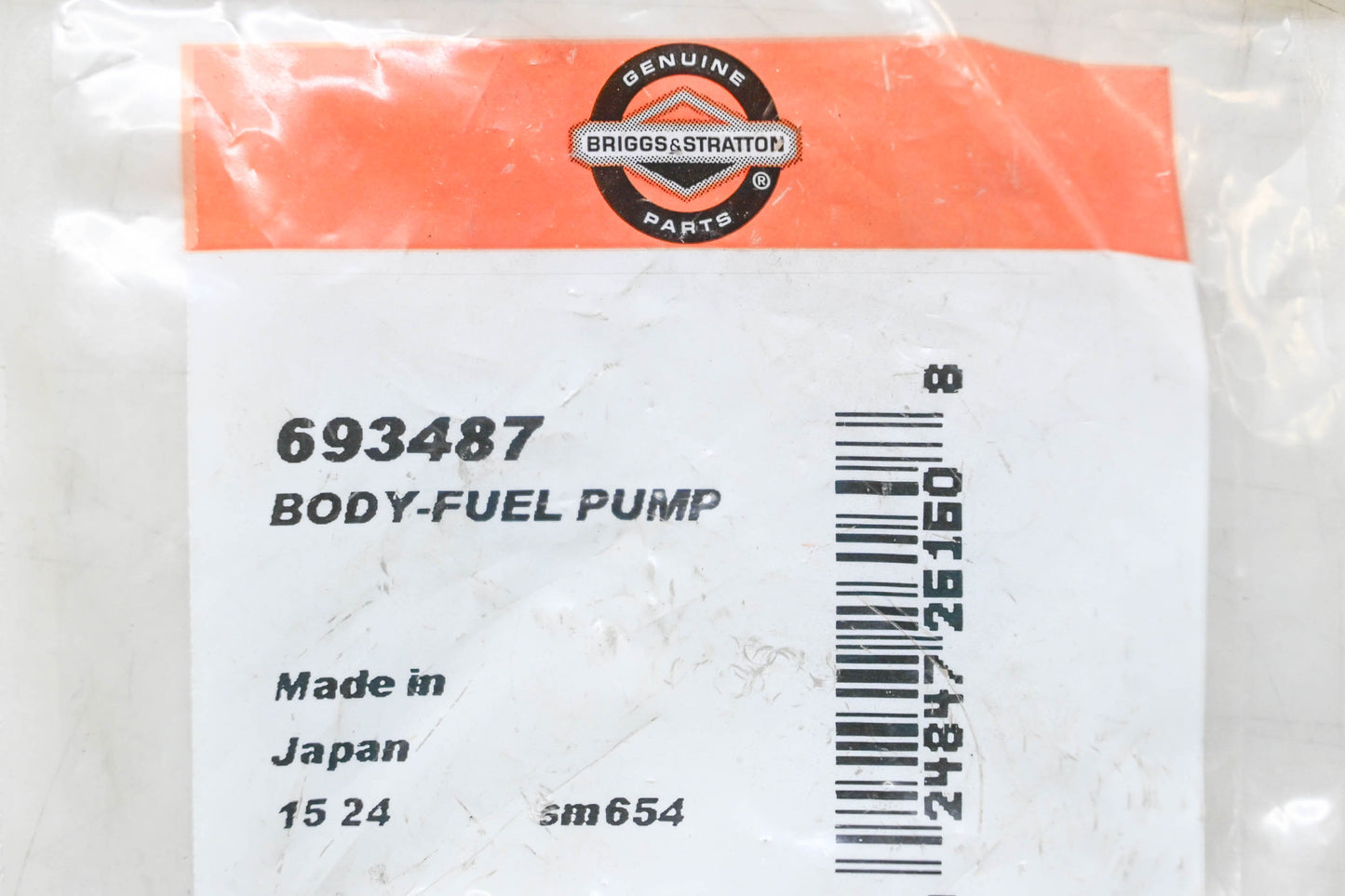 New OEM Briggs & Stratton 693487 Fuel Pump Body NOS
