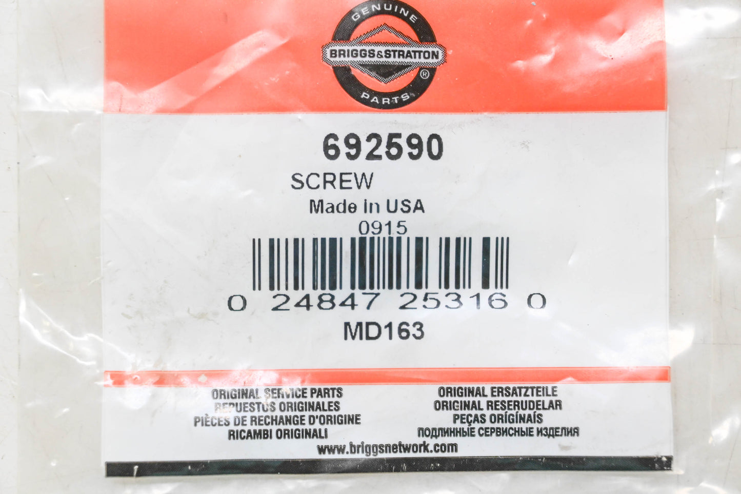New OEM Briggs & Stratton 692590 Screw NOS