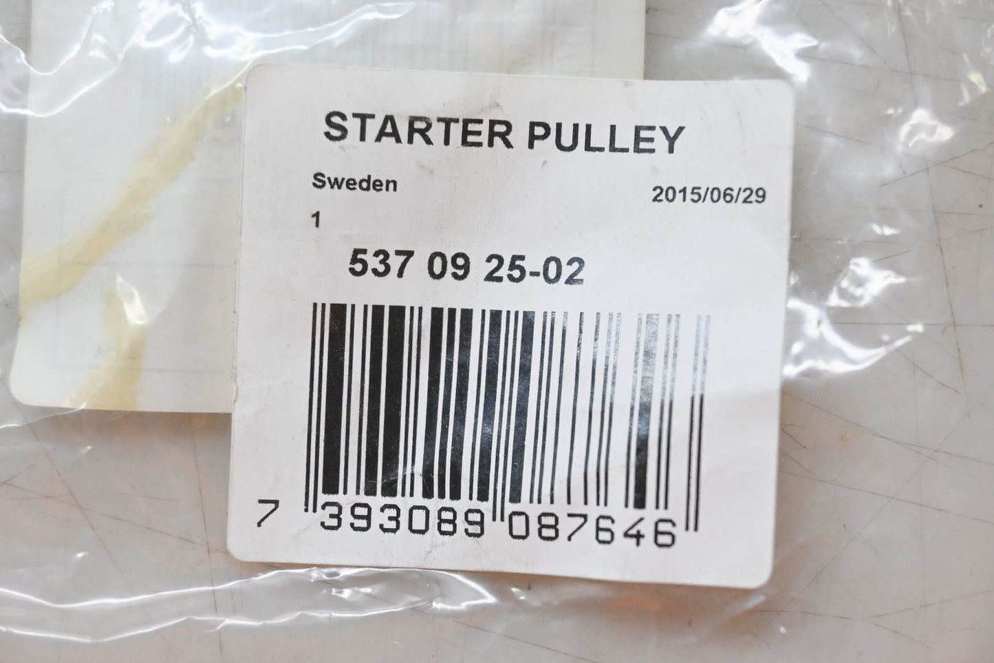New OEM Husqvarna 537092502 Starter Pulley NOS