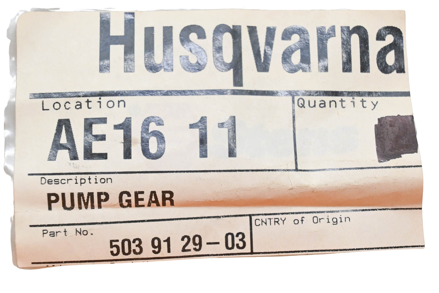 New OEM Husqvarna 503 91 29-03, 503912903 Pump Gear NOS