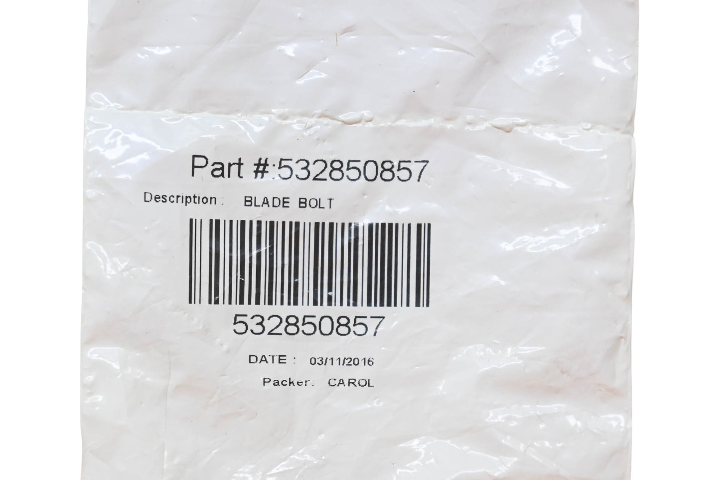 New OEM Husqvarna 532850857 Blade Bolt NOS