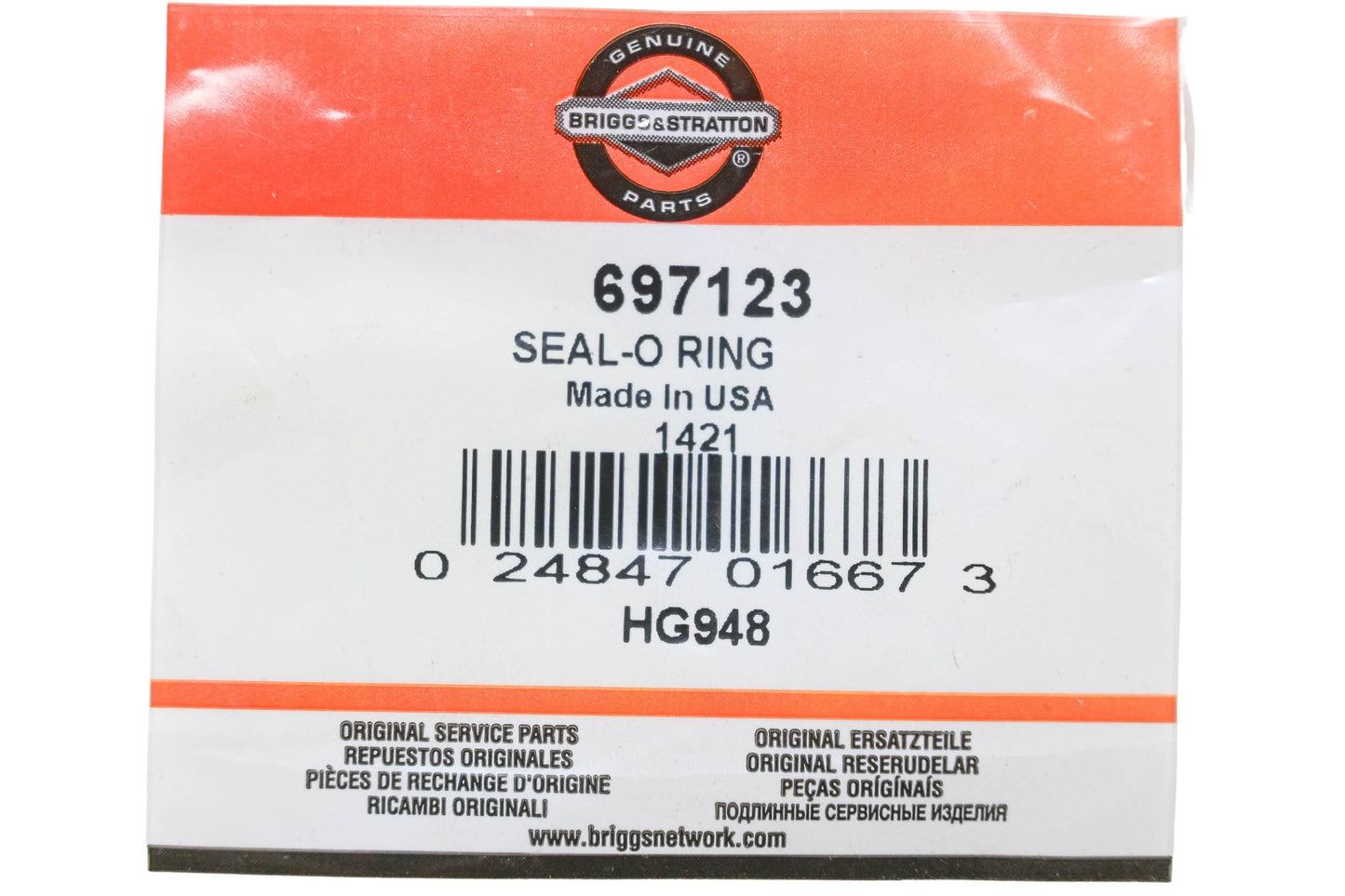 New OEM Briggs & Stratton 697123 O-Ring Seal NOS