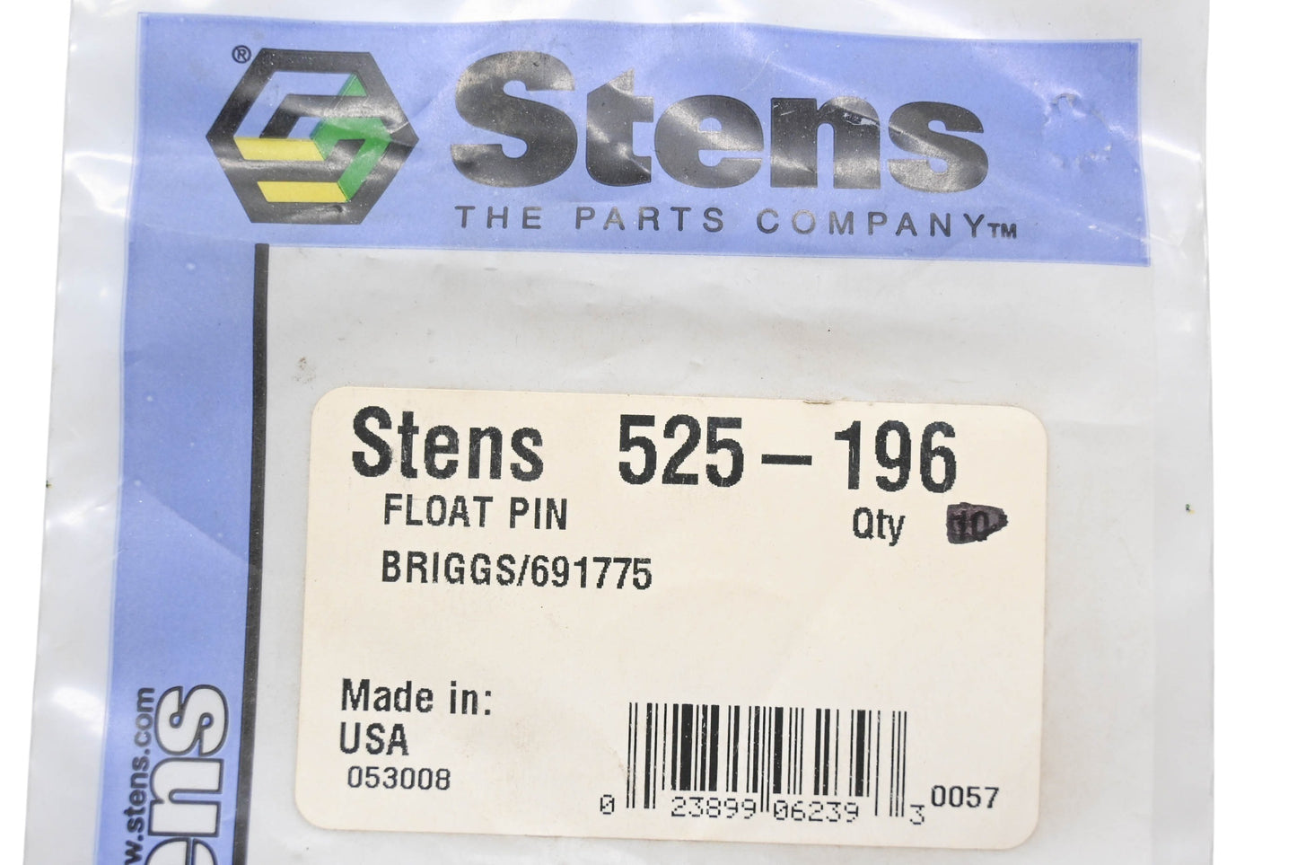 Stens 525-196, 691775 Float Pin 10-Pack NOS