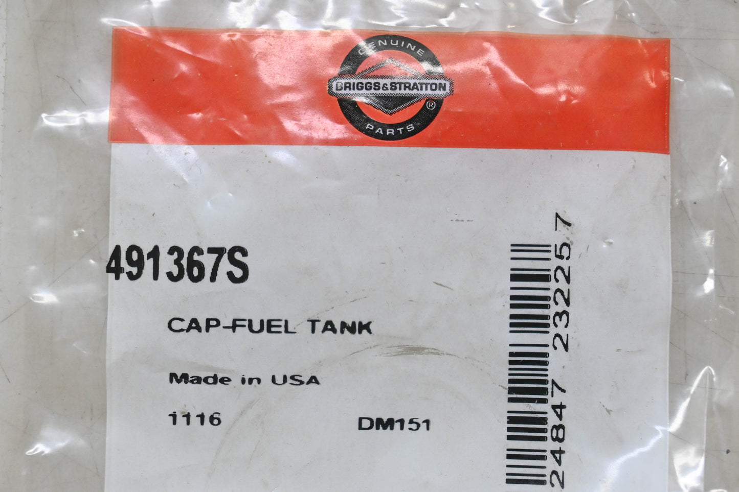 New OEM Briggs & Stratton 491367S Fuel Tank Cap NOS