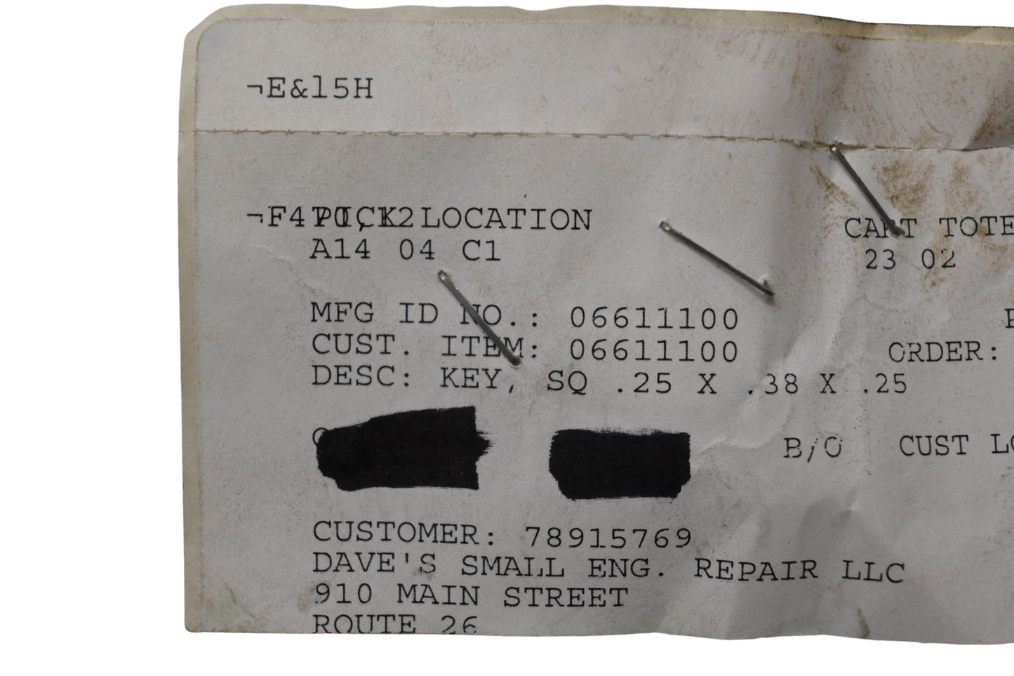 Ariens 06611100 Key NOS