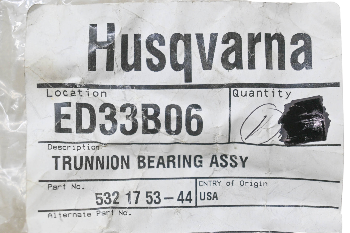 New OEM Husqvarna 532 17 53-44, 532175344 Trunnion Bearing NOS