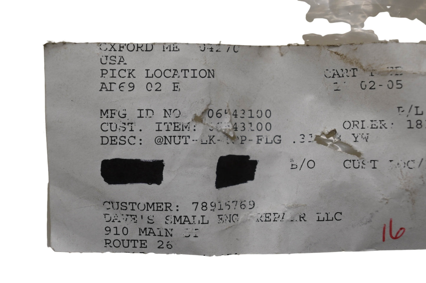 Ariens 06543100 Flange Nut NOS