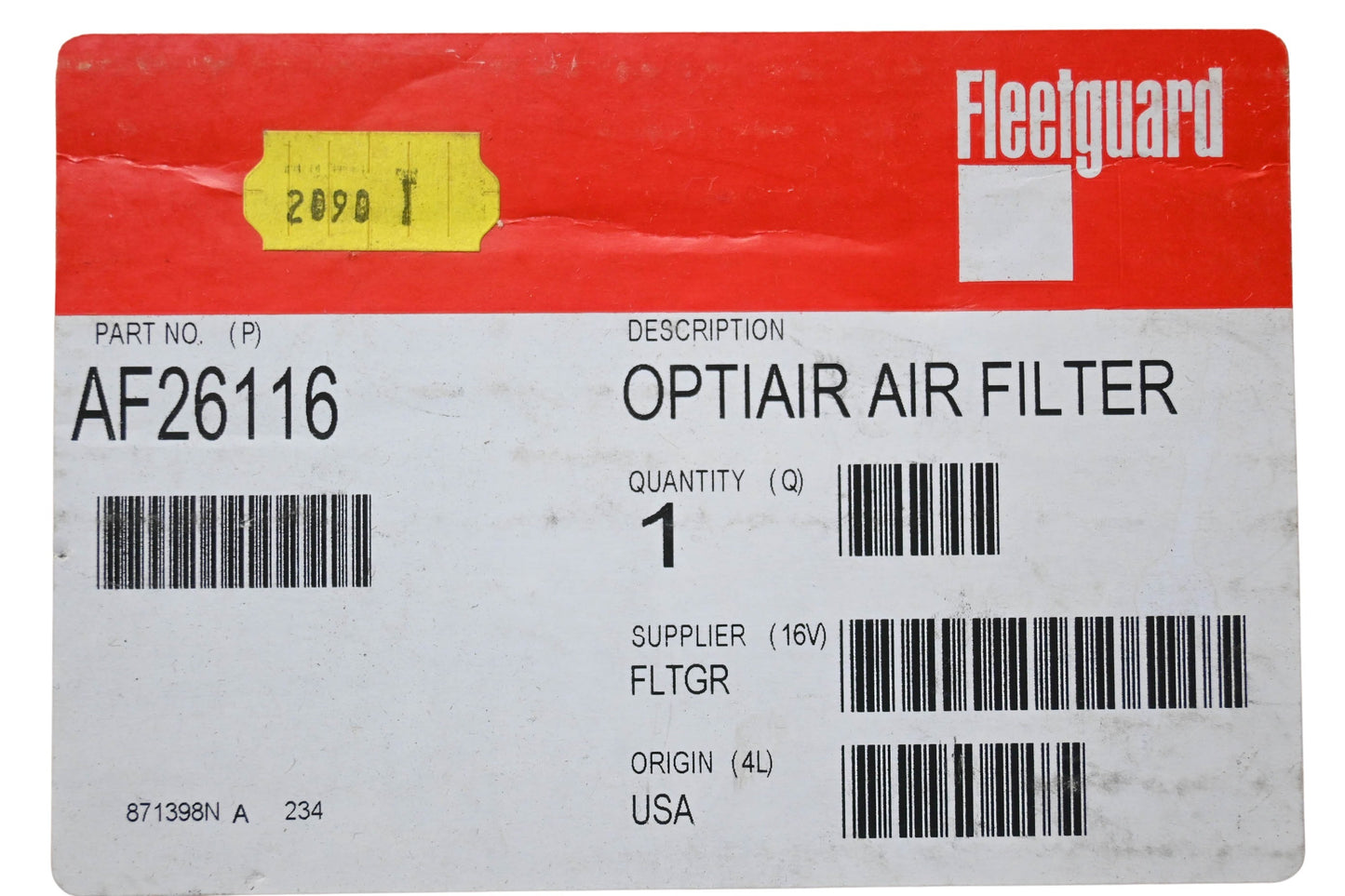 Fleetguard AF26116 Opti air Air Filter NOS