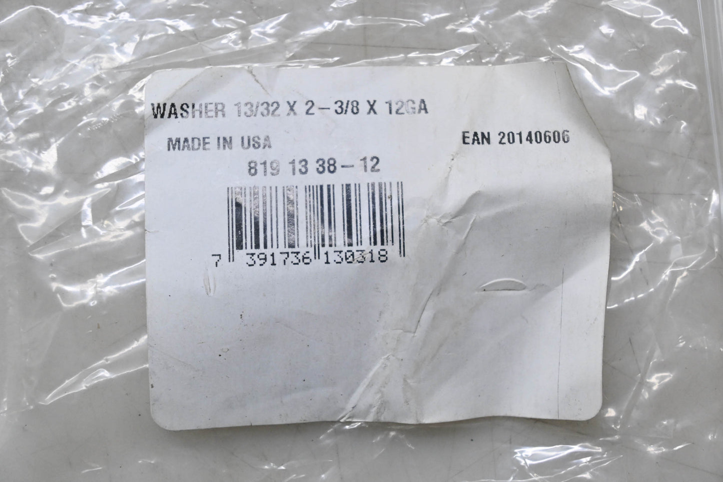 New OEM Husqvarna 819 13 38-12, 819133812 Washer 13/32 x 2-3/8 x 12 GA NOS