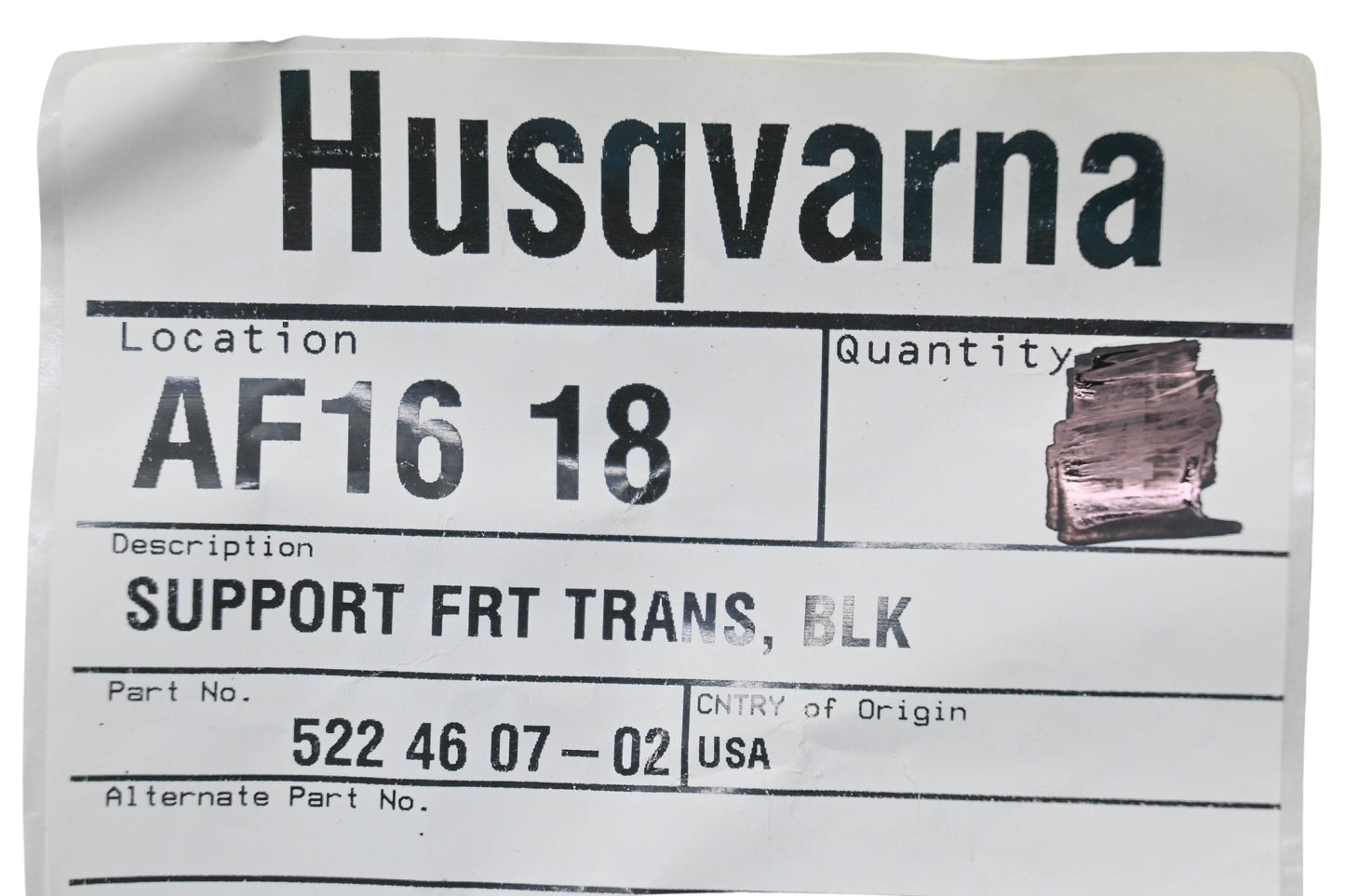 New OEM Husqvarna 522 46 07-02, 522460702 Front Support NOS