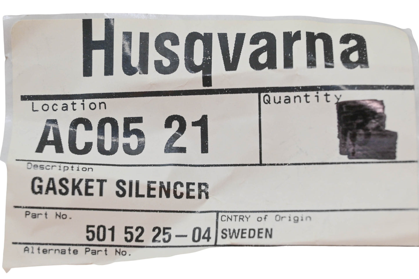 New OEM Husqvarna 501522504 Muffler Gasket NOS