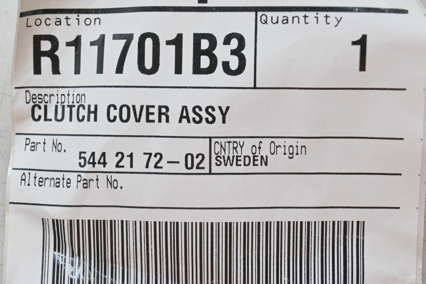 New OEM Husqvarna 544 21 72-02, 544217202 Jonsered Clutch Cover Assembly NOS