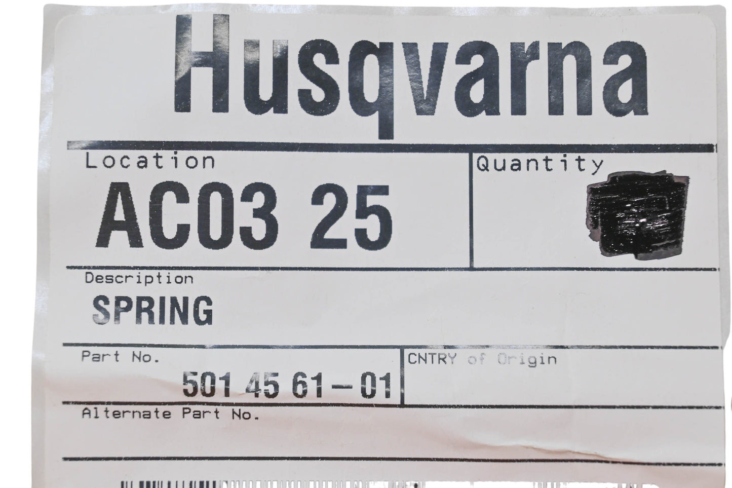 New OEM Husqvarna 501 45 61-01, 501456101 Spring NOS