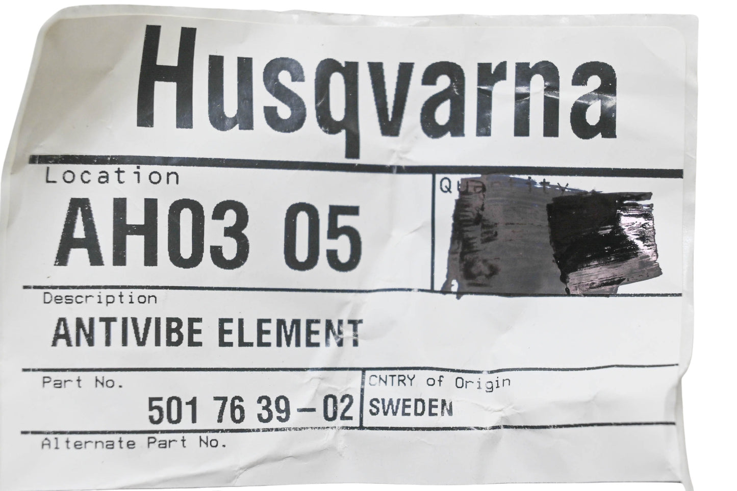 New OEM Husqvarna 501 76 39-02, 501763902 Antivibration Element NOS