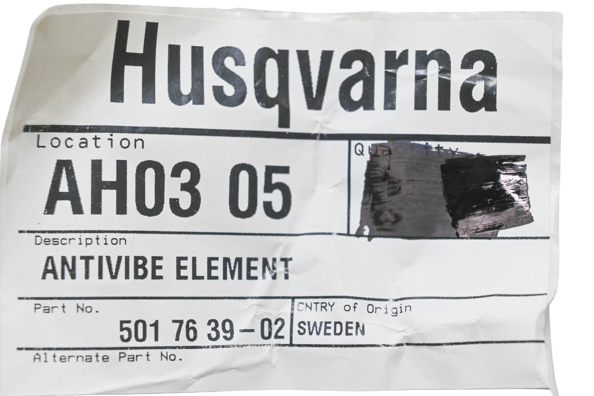 New OEM Husqvarna 501 76 39-02, 501763902 Antivibration Element NOS