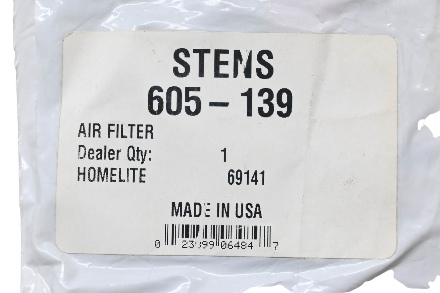 Stens 605-139, 69141 Air Filter NOS