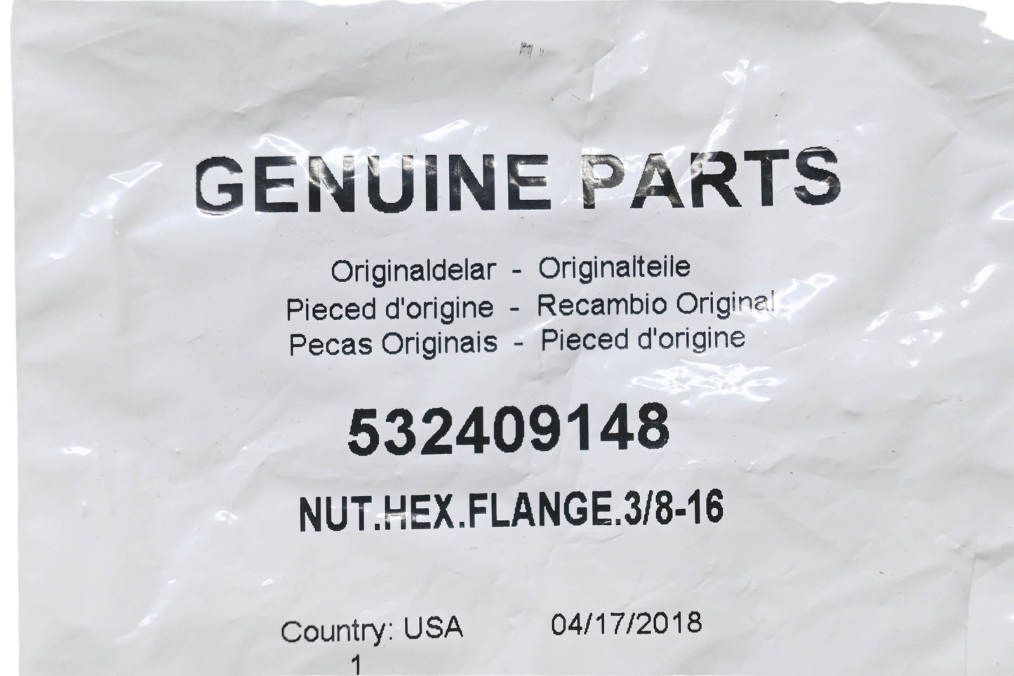 New OEM Husqvarna 532409148 Flange Hex Nut NOS