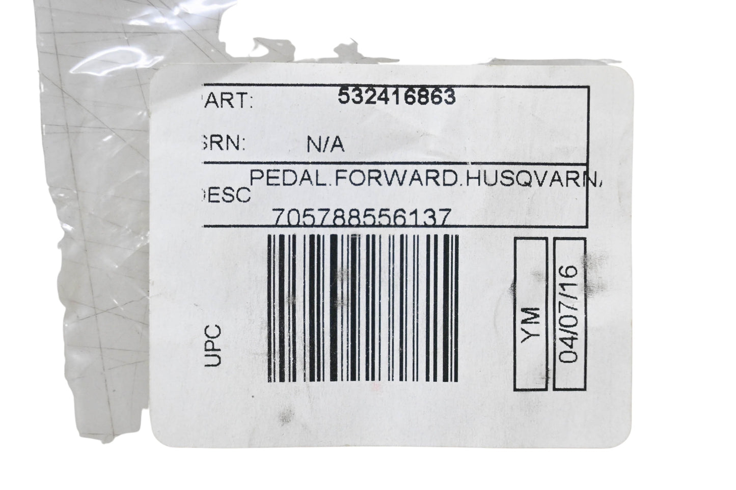 New OEM Husqvarna 532416863 Dealer Forward Pedal NOS