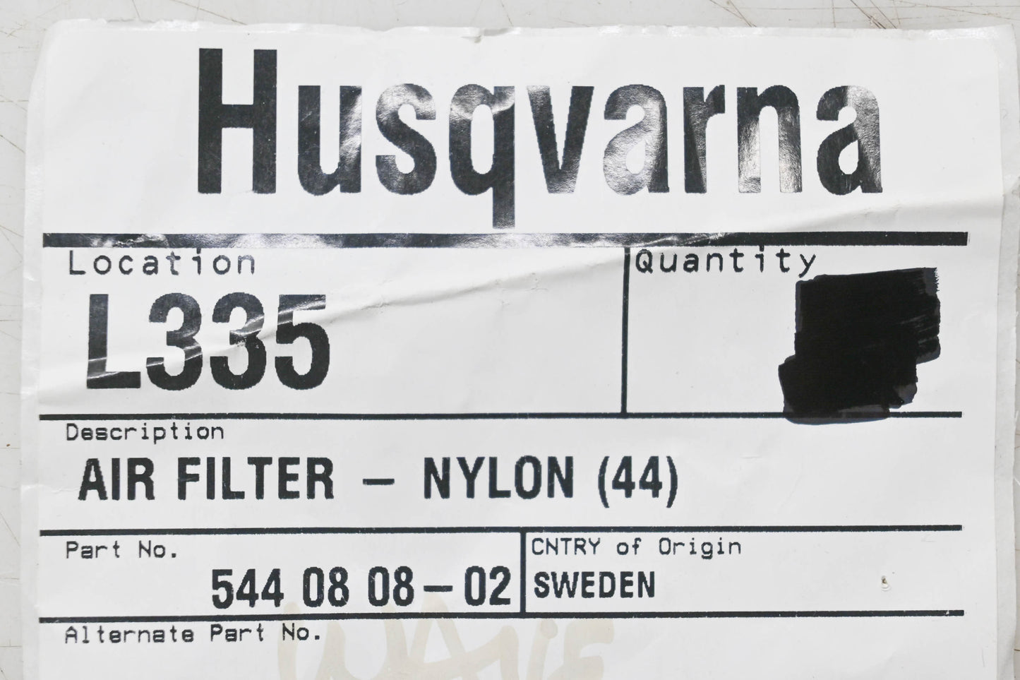 New OEM Husqvarna 544 08 08-02, 544080802 Nylon Air Filter NOS