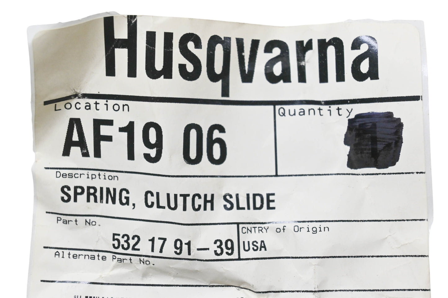 New OEM Husqvarna 532 17 91-39, 532179139 Clutch Slide Spring NOS