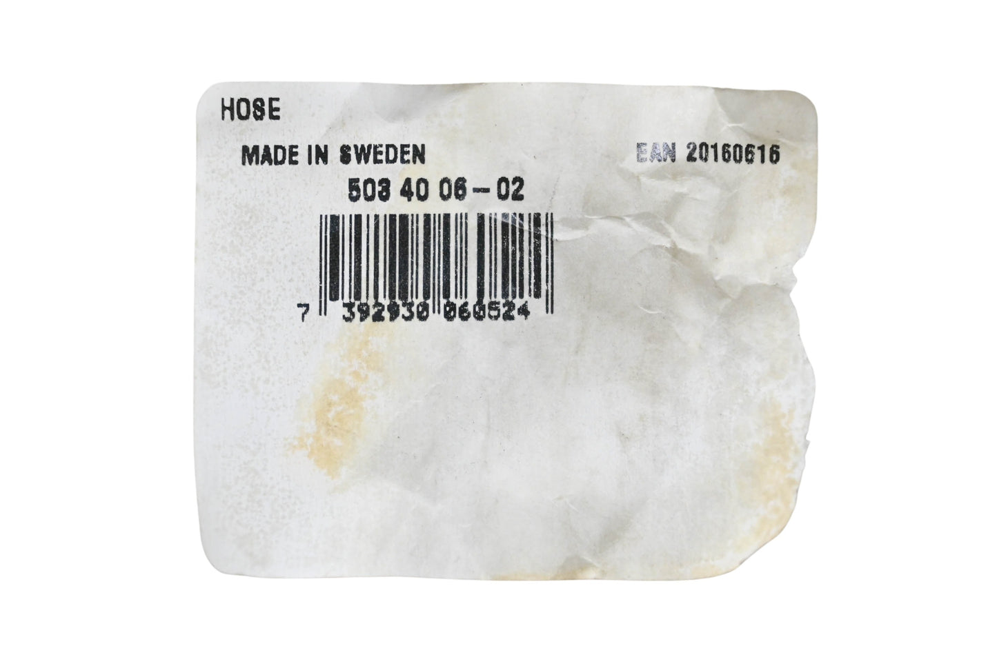 New OEM Husqvarna 503 40 06-02, 503400602 Fuel Hose NOS