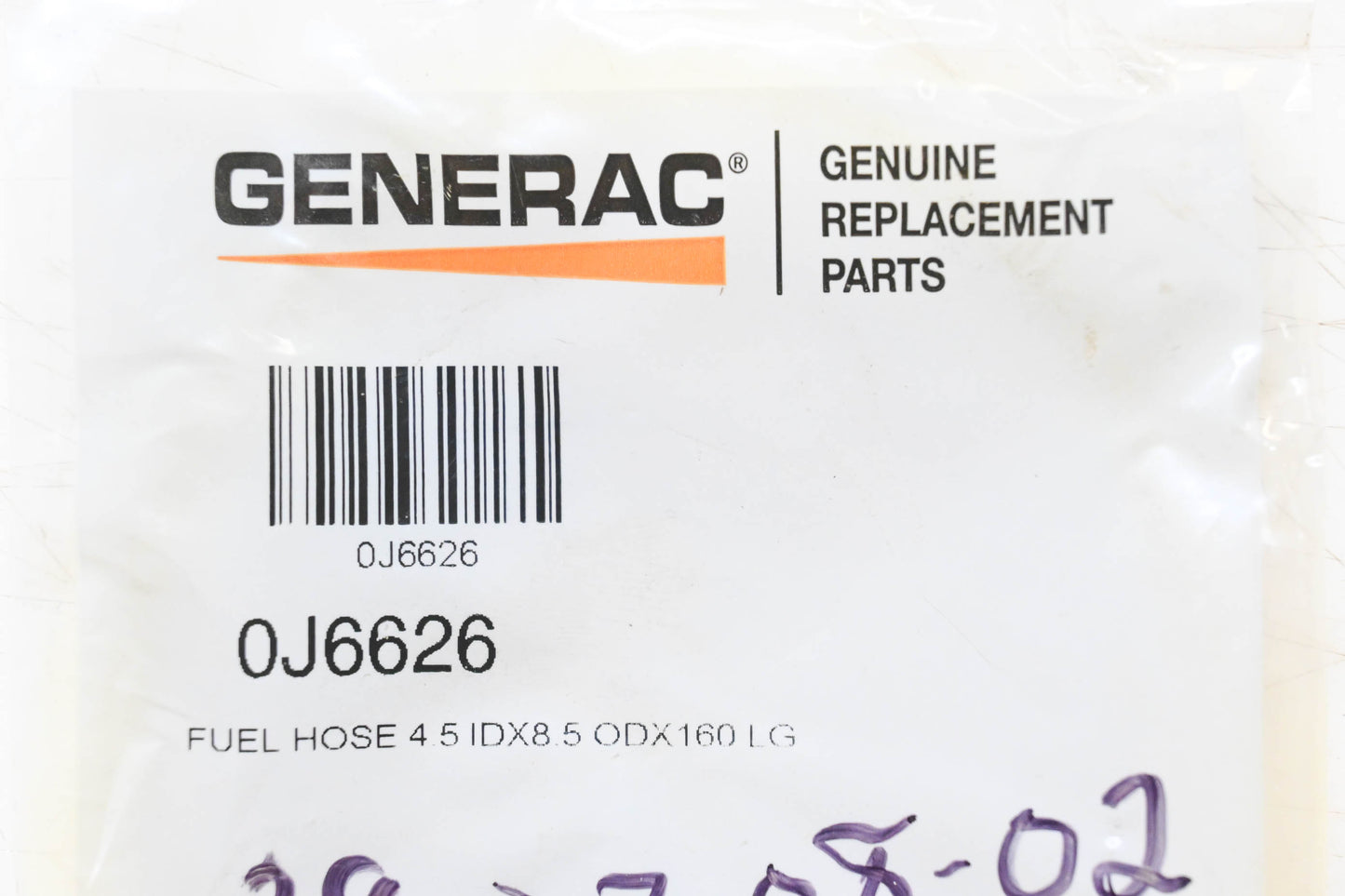 Generac 0J6626 Fuel Hose NOS