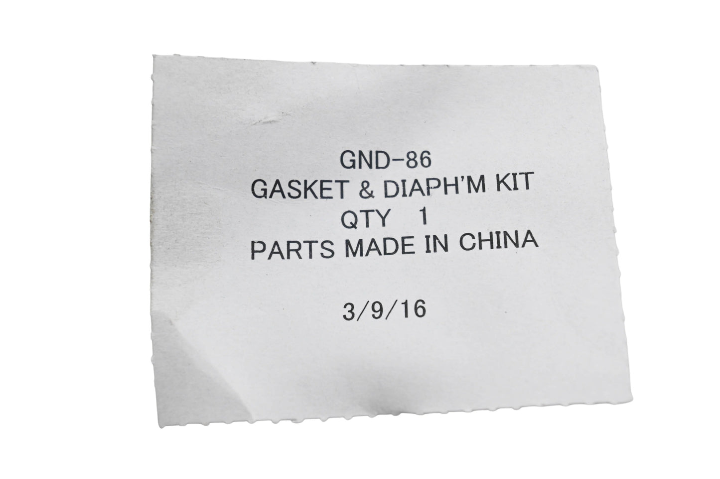 Zama GND-86 Gasket & Diaphragm Kit NOS